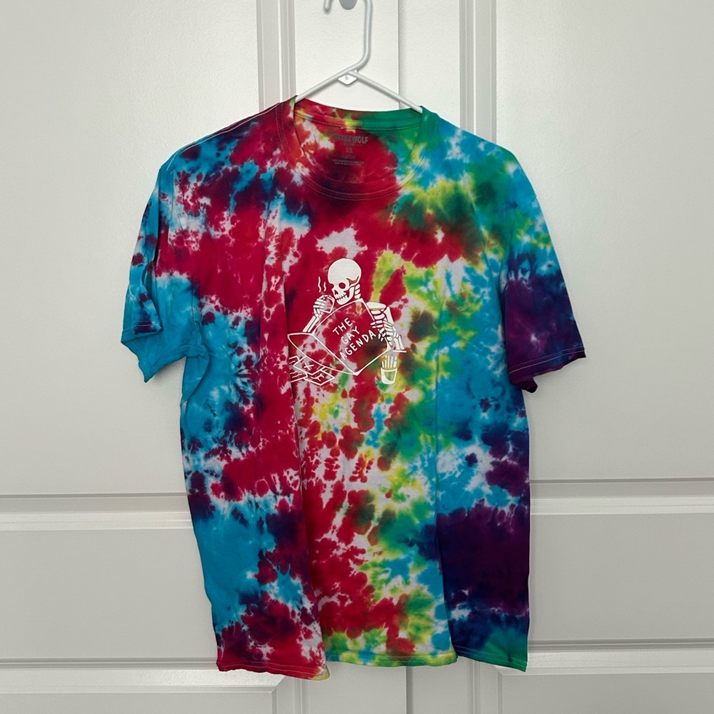 The Gay Agenda Skeleton Tie Dye T-Shirt Size XL